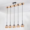 Koyoto Hanglamp, Kogellampje, Hanglamp Natuurlijke kleuren, Zwart, 5-lichts