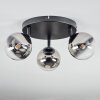 Chehalis Plafondlamp, Kogellampje 44 cm Chroom, Duidelijk, Rookkleurig, 3-lichts