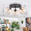 Koyoto Plafondlamp, Kogellampje Amber, Duidelijk, 3-lichts