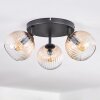 Koyoto Plafondlamp, Kogellampje Amber, Duidelijk, 3-lichts