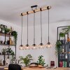 Koyoto Hanglamp, Kogellampje, Hanglamp Natuurlijke kleuren, Zwart, 5-lichts