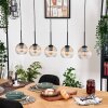 Koyoto Hanglamp, Kogellampje, Hanglamp Natuurlijke kleuren, Zwart, 5-lichts