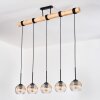 Koyoto Hanglamp, Kogellampje, Hanglamp Natuurlijke kleuren, Zwart, 5-lichts