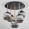 Ripoll Plafondlamp, Kogellampje Messing, Zwart, 5-lichts