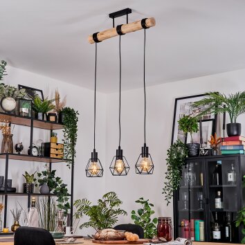 Yaak Hanglamp, Hanglamp Natuurlijke kleuren, Zwart, 3-lichts