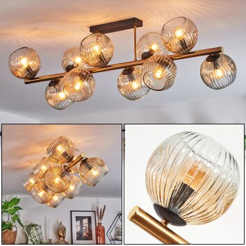 Ripoll Plafondlamp, Kogellampje Goud, Zwart, 10-lichts