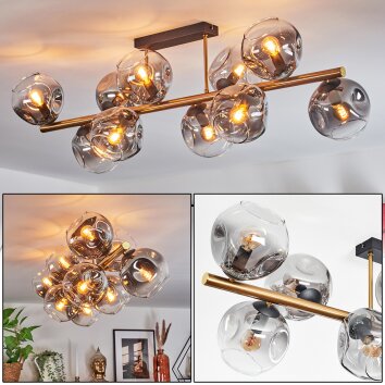 Ripoll Plafondlamp, Kogellampje Goud, Zwart, 10-lichts