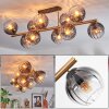 Koyoto Plafondlamp, Kogellampje Goud, Zwart, 10-lichts