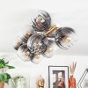 Koyoto Plafondlamp, Kogellampje Goud, Zwart, 10-lichts