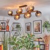 Koyoto Plafondlamp, Kogellampje Goud, Zwart, 10-lichts