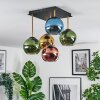 Koyoto Plafondlamp, Kogellampje Goud, Zwart, 5-lichts
