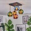 Koyoto Plafondlamp, Kogellampje Goud, Zwart, 5-lichts