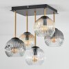Ripoll Plafondlamp, Kogellampje Goud, Zwart, 5-lichts
