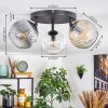 Ripoll Plafondlamp, Kogellampje Amber, Duidelijk, Rookkleurig, 3-lichts