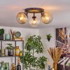 Ripoll Plafondlamp, Kogellampje Amber, Duidelijk, Rookkleurig, 3-lichts