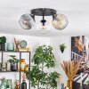 Ripoll Plafondlamp, Kogellampje Amber, Duidelijk, Rookkleurig, 3-lichts