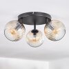 Ripoll Plafondlamp, Kogellampje Amber, Duidelijk, 3-lichts