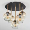 Ripoll Plafondlamp, Kogellampje Messing, Zwart, 5-lichts