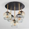 Ripoll Plafondlamp, Kogellampje Messing, Zwart, 5-lichts