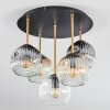 Ripoll Plafondlamp, Kogellampje Messing, Zwart, 5-lichts