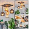 Koyoto Plafondlamp, Kogellampje Goud, Zwart, 5-lichts