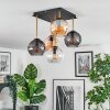 Koyoto Plafondlamp, Kogellampje Goud, Zwart, 5-lichts