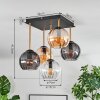 Koyoto Plafondlamp, Kogellampje Goud, Zwart, 5-lichts