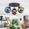 Koyoto Plafondlamp, Kogellampje Blauw, Groen, Koperkleurig, 3-lichts