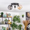 Koyoto Plafondlamp, Kogellampje Amber, Duidelijk, Rookkleurig, 3-lichts