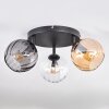 Koyoto Plafondlamp, Kogellampje Amber, Duidelijk, Rookkleurig, 3-lichts