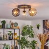Koyoto Plafondlamp, Kogellampje Amber, Duidelijk, Rookkleurig, 3-lichts