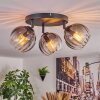 Koyoto Plafondlamp, Kogellampje Duidelijk, Rookkleurig, 3-lichts