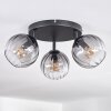 Koyoto Plafondlamp, Kogellampje Duidelijk, Rookkleurig, 3-lichts