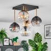 Koyoto Plafondlamp, Kogellampje Goud, Zwart, 5-lichts