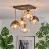 Koyoto Plafondlamp, Kogellampje Goud, Zwart, 5-lichts