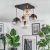 Koyoto Plafondlamp, Kogellampje Goud, Zwart, 5-lichts