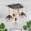 Koyoto Plafondlamp, Kogellampje Goud, Zwart, 5-lichts