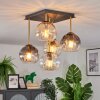 Koyoto Plafondlamp, Kogellampje Goud, Zwart, 5-lichts
