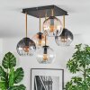 Koyoto Plafondlamp, Kogellampje Goud, Zwart, 5-lichts