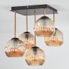 Ripoll Plafondlamp, Kogellampje Goud, Zwart, 5-lichts