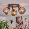 Ripoll Plafondlamp, Kogellampje Rookkleurig, 3-lichts