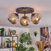 Ripoll Plafondlamp, Kogellampje Rookkleurig, 3-lichts