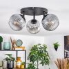 Ripoll Plafondlamp, Kogellampje Duidelijk, Rookkleurig, 3-lichts