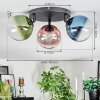 Chehalis Plafondlamp, Kogellampje Blauw, Groen, Duidelijk, Koperkleurig, 3-lichts