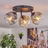 Ripoll Plafondlamp, Kogellampje Duidelijk, Rookkleurig, 3-lichts