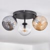 Ripoll Plafondlamp, Kogellampje Amber, Duidelijk, Rookkleurig, 3-lichts