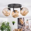 Koyoto Plafondlamp, Kogellampje Amber, 3-lichts