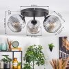 Ripoll Plafondlamp, Kogellampje Chroom, Duidelijk, Rookkleurig, 3-lichts