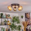 Ripoll Plafondlamp, Kogellampje Chroom, Duidelijk, Rookkleurig, 3-lichts