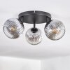 Ripoll Plafondlamp, Kogellampje Chroom, Duidelijk, Rookkleurig, 3-lichts